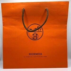 Hermès Empty Orange Shopping Gift Tote Bag 12x12x3.8 in